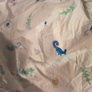 Pottery Barn Kids Seahorse twin bed skirt